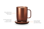 Temperature Control Smart Mug 2, 14 Oz, Copper, up to 1.5-Hr Battery Life - App Controlled Heated Coffee/Tea Mug - Improved Design