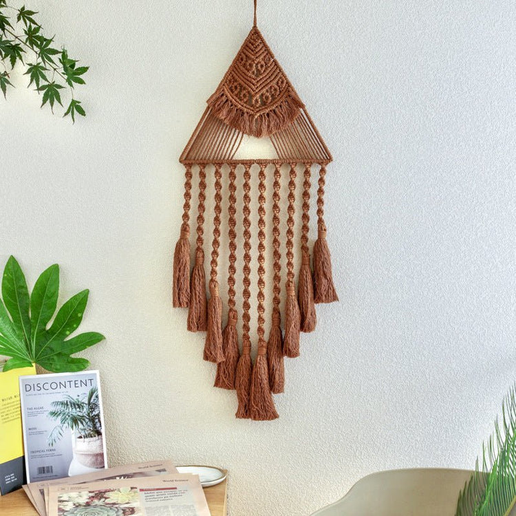 Handwoven Home Decor Triangle Dream Catcher Pendant - Serenity Spaces