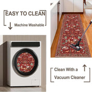 Christmas Deer Santa Long Rug, Multiple Patterns Available, Soft Durable Washable Carpet for Indoor Outdoor Use, Home Decor-Yy