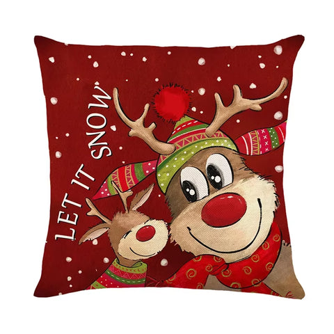 45Cm Christmas Decorations Christmas Cushion Cover Pillowcase 2024 for Home Ornament Xmas New Year Christmas Decor 2025 Home