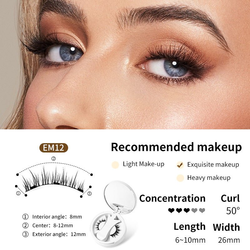 Magnetic False Eyelashes Integrated Storage Box Glue - free Magnet False Eyelashes Natural Makeup Tools With Applicater - Serenity Spaces