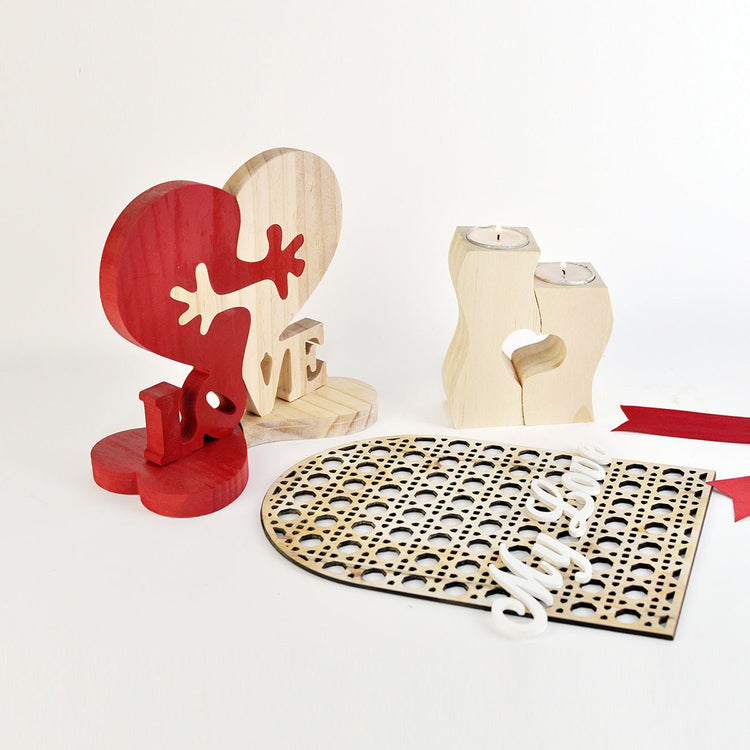 Heart - shaped Wooden Decoration Valentine&