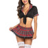 Lingerie Sexy Bra Set Women Student Christmas Costume Uniform Skirt Red Plaid Garter Lingerie Bra Sexy Erotique Exotic Costumes - Serenity Spaces
