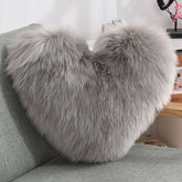 Throw Pillows Heart Shape Long Plush Fluffy Shaggy Cushion Cover Sofa Cushions Decorative Pillow Covers Pillowcase White - Serenity Spaces