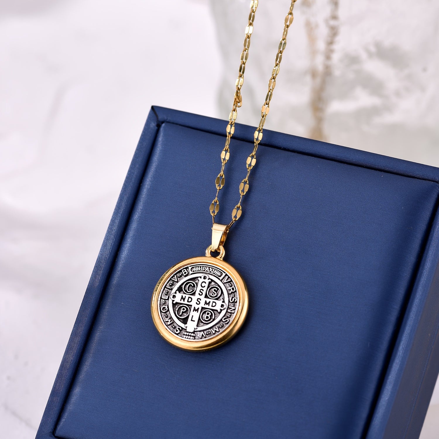 St. Benedict Necklace with Cross Charm - Serenity SpacesSt. Benedict Necklace with Cross Charm