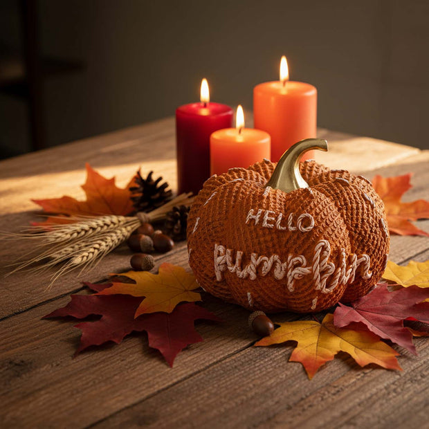 Halloween Pumpkin Decor for Halloween Decorations Indoor, Resin Pumpkin Decoration for Halloween Table Decor