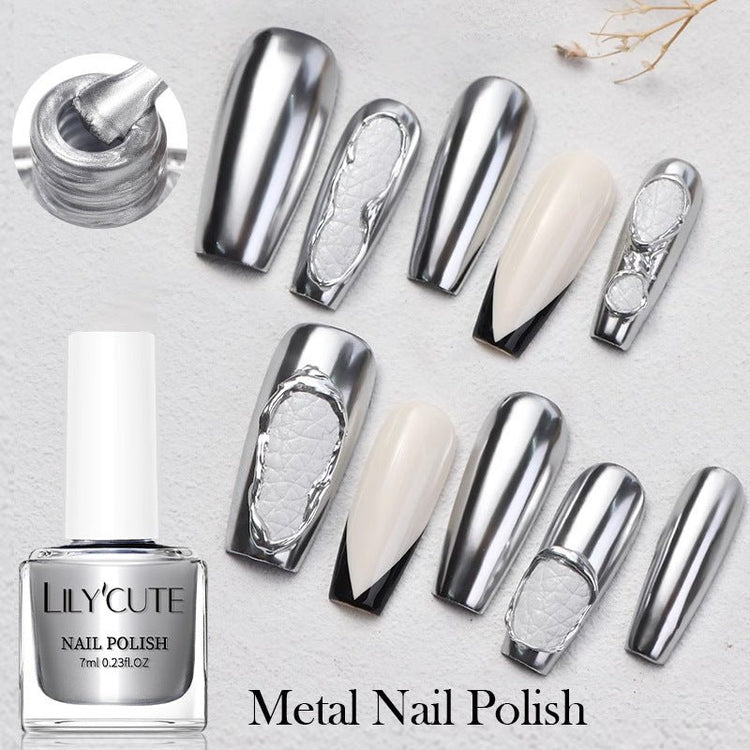 Quick - dry Metallic Mirror Nail Polish, No Baking Required - Serenity Spaces