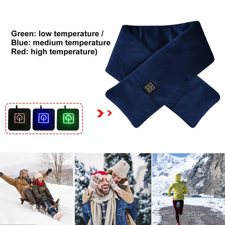 USB Heating Scarf 3 Temperature Settings Adjustable USB Charging Heat Control Neck Warmer - Serenity Spaces