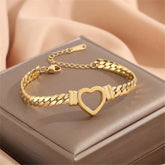 Personalized Love Chain Necklace Bracelet For Women Fashion Titanium Steel Non - fading Clavicle Chain Jewelry - Serenity Spaces