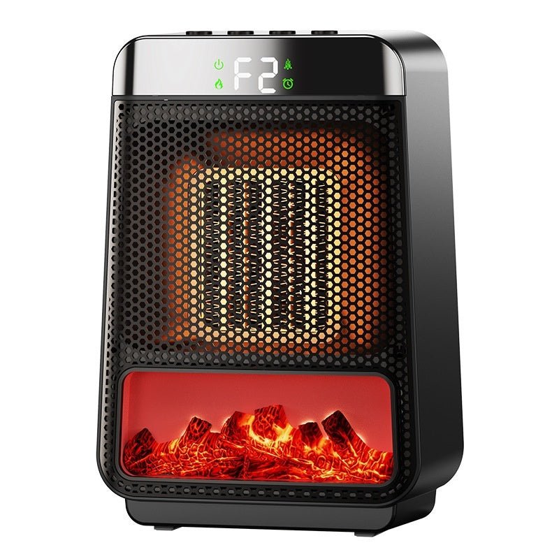 Fan Heater 3D Dynamic Flame Bathroom Home Heater 1500W Portable Household ECO Electric Heater PTC Fast Heating Shake Head Warmer - Serenity Spaces