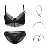 Fashion Transparent Women Bra And Panties Set Embroidery Lingerie Plus - Serenity Spaces