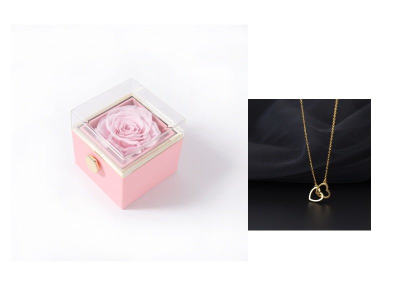 Fashion Acrylic Rotating Rose Jewelry Box - Serenity Spaces