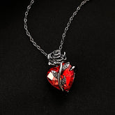 Punk Rose Love Necklace Fashion Personality Heart - shaped Clavicle Chain Pendant Necklace For Valentine&