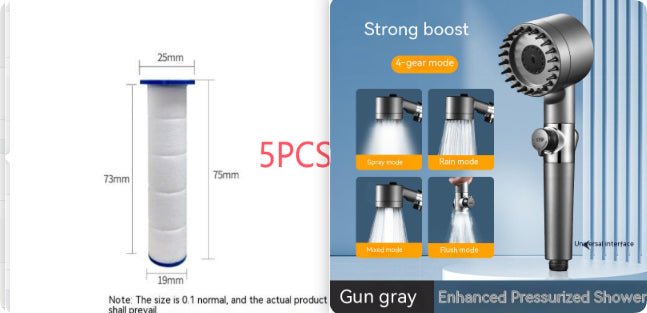 The Third Gear Adjustable Strong Supercharged Shower Head Household Bath Shower Hose Shower Head - Serenity Spaces