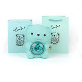 Eternal Rose Teddy Bear Gifts Box With Necklace Rotate Rose Jewelry Box Valentine Wedding Storage Gift Case For Women Girlfriend - Serenity Spaces