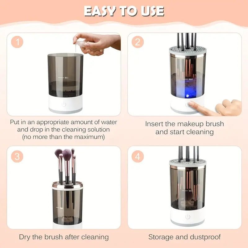 Makeup Brush Cleaner Automatic Rotating Makeup Brush Cleaner USB Portable Electric Cosmetic Makeup Brush Rotary Washing Machine - Serenity Spaces