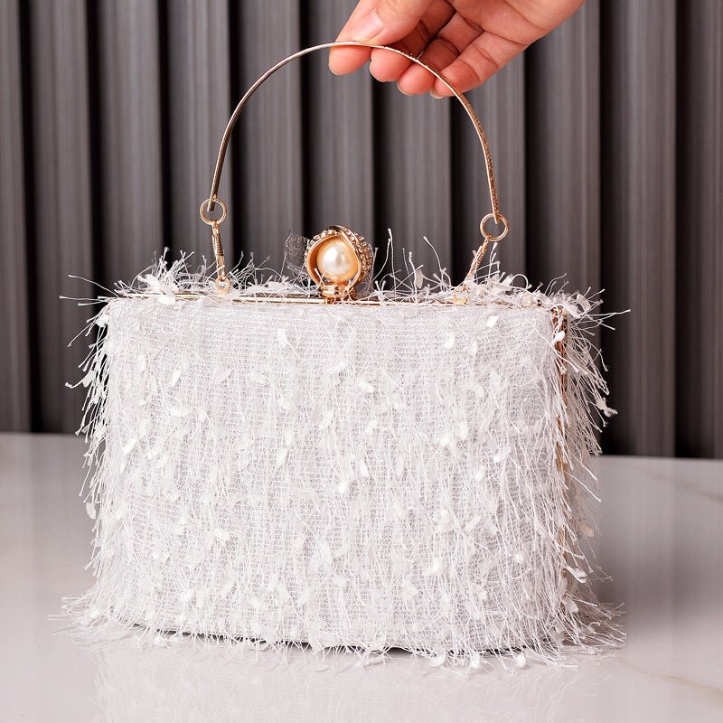 Tassel Handbags Women Dress Party Evening Bag Fashion Luxury Designer Square Bags Crossbody Shoulder Bag Ladies - Serenity Spaces