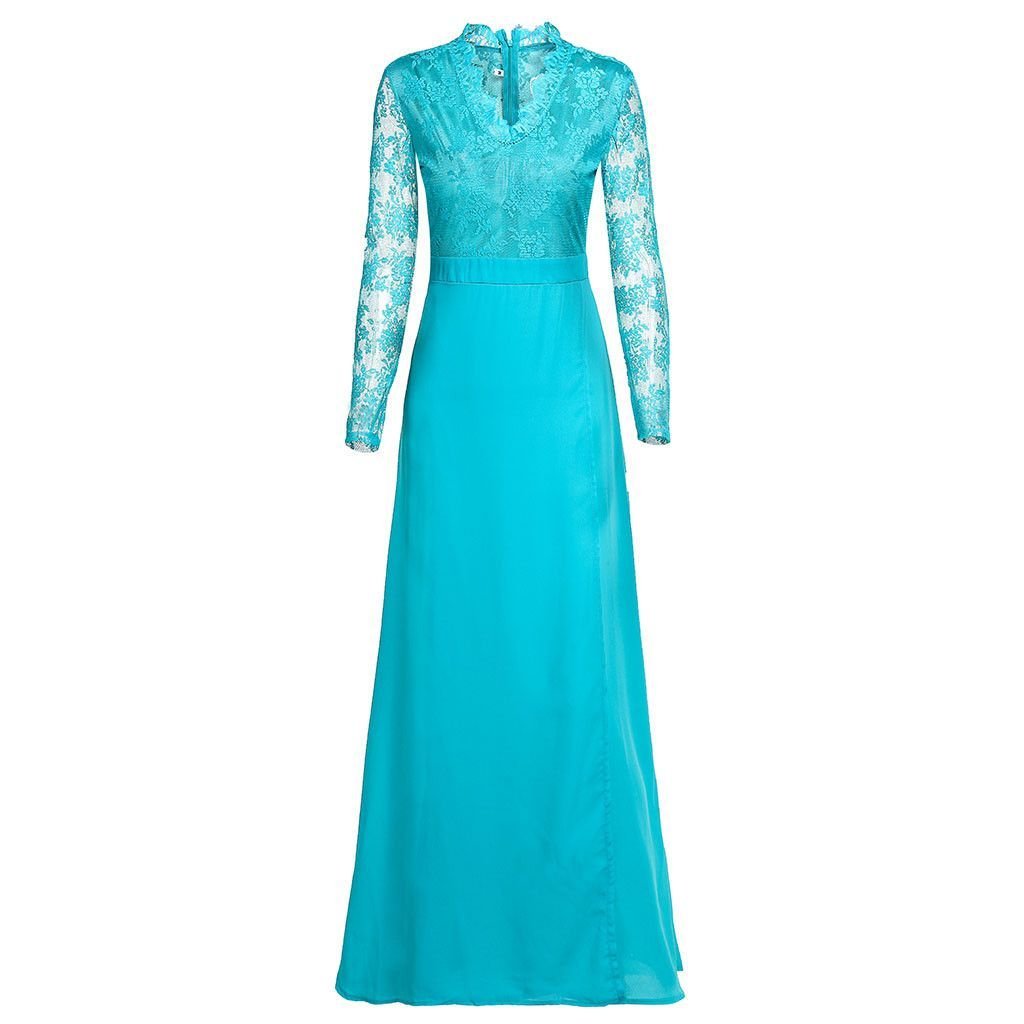 Women V - neck Sexy Lace Elegant Wedding Party Dresses - Serenity Spaces