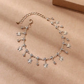 Butterfly Tassel Anklet Colorful Oil Necklace Flowers Leaves - Serenity Spaces