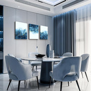 Abstract Canvas Wall Art for Living Room Bedroom Decoration Office Wall Painting,Bathroom Wall Decor Gray Blue Canvas Pictures Modern Home Decoration Wall Artwork,Fashion Wall Art 16X12 Inch/ 3 Piece