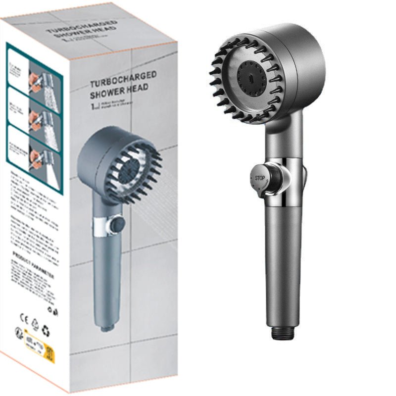 The Third Gear Adjustable Strong Supercharged Shower Head Household Bath Shower Hose Shower Head - Serenity Spaces