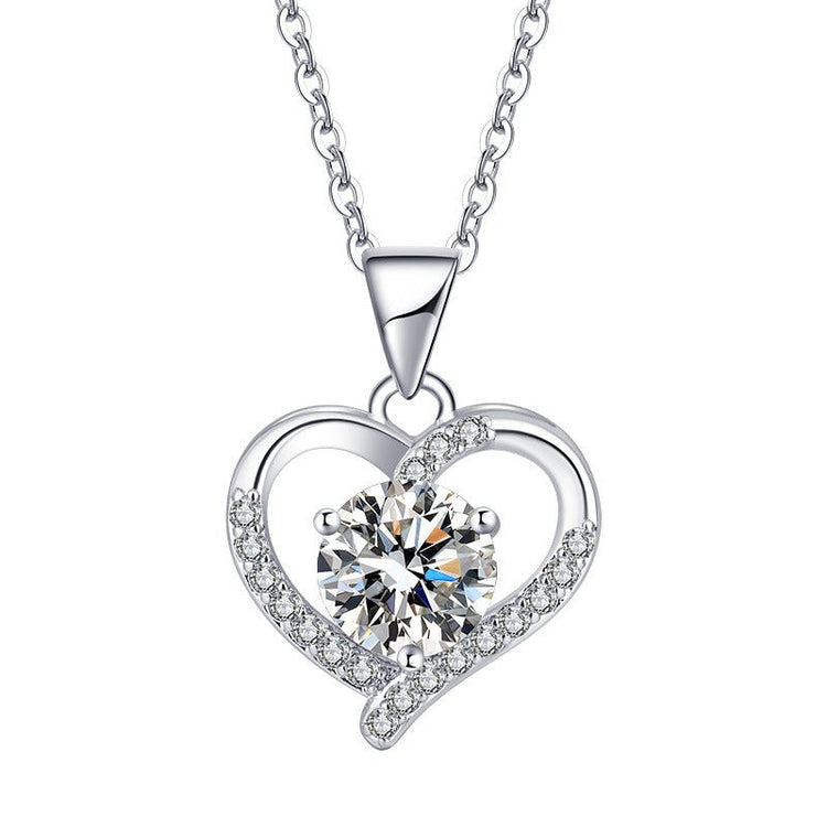 Love Design Silver Necklace Earrings Ring Suit Women - Serenity Spaces
