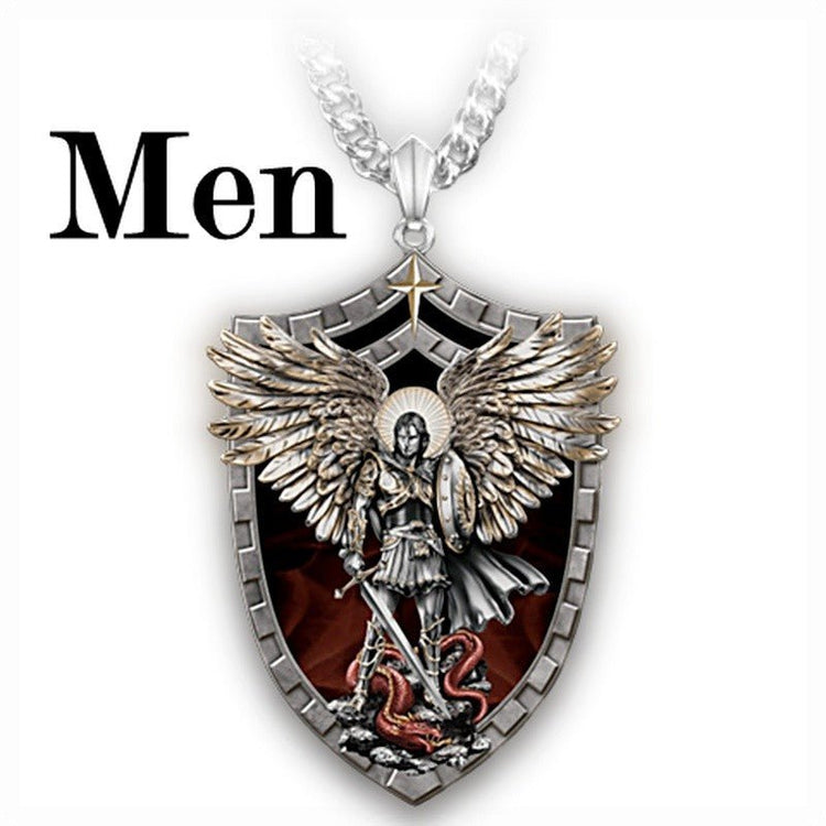 Warrior Guardian Holy Angel St. Michaels Pendant Necklace - Serenity Spaces
