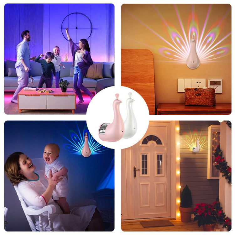 Peacocks Wall Lamp Colorful Ambient Lighting Modern Creative Atmosphere 3D Body Animal Lighting Lustre For Bedroom - Serenity Spaces