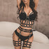 Leather Garment Adjustable Bondage Black Lingerie Set - Serenity Spaces