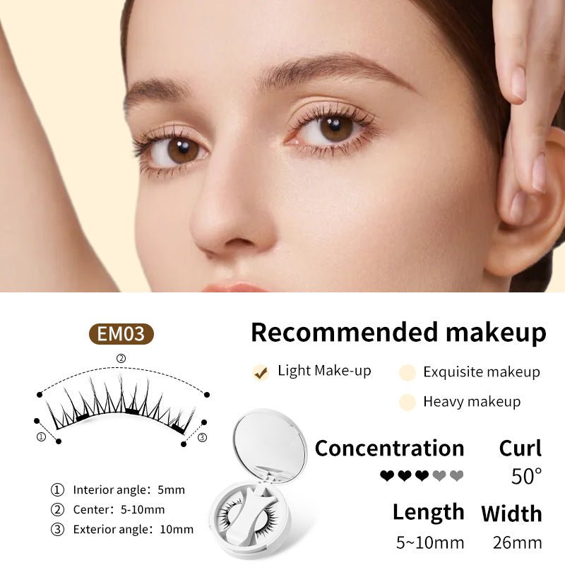 Magnetic False Eyelashes Integrated Storage Box Glue - free Magnet False Eyelashes Natural Makeup Tools With Applicater - Serenity Spaces