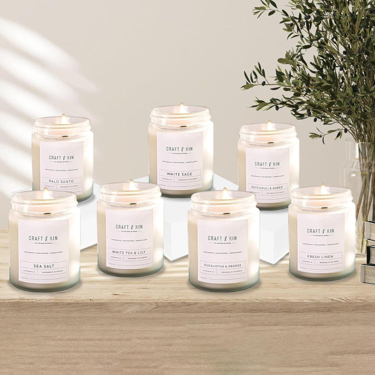 Palo Santo Fall Scented Candle | 8 Oz 45 Hour Long Lasting | Classic Soy Woodwick Fall Candles | Made with Natural Soy | Gifts for Men and Women - Serenity Spaces