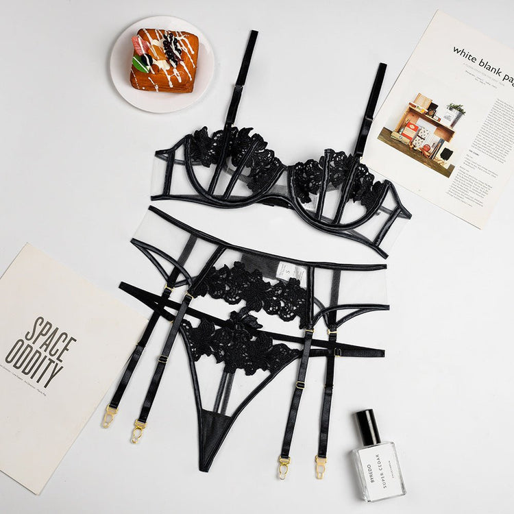 Sexy Thong Flower Embroidery Sexy Lingerie - Serenity Spaces