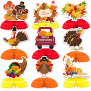 Thanksgiving Harvest Centerpiece Set of 10 Autumn Turkey Pumpkin Table Decorations for Home and Office Thanksgiving Décor