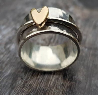 Simple Fashion Peach Heart Rotatable Decompression Ring - Serenity Spaces