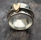 Simple Fashion Peach Heart Rotatable Decompression Ring - Serenity Spaces