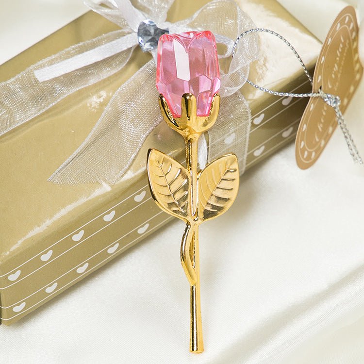 Metal Crystal Rose Decorations - Serenity Spaces