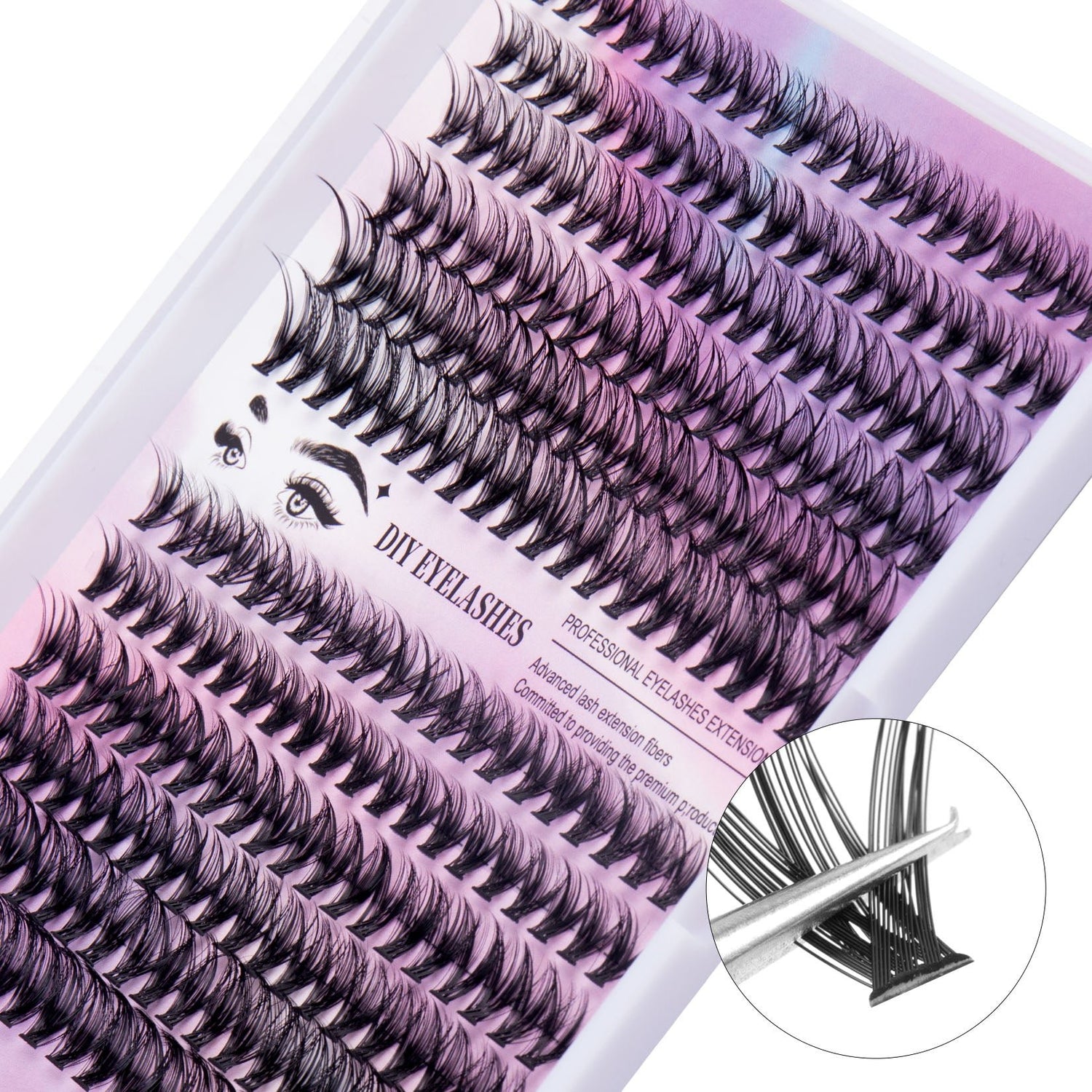 12 Rows Of 30D Plus 40D Clusters Of 240 Segmented Lashes Set - Serenity Spaces