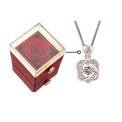 Fashion Acrylic Rotating Rose Jewelry Box - Serenity Spaces
