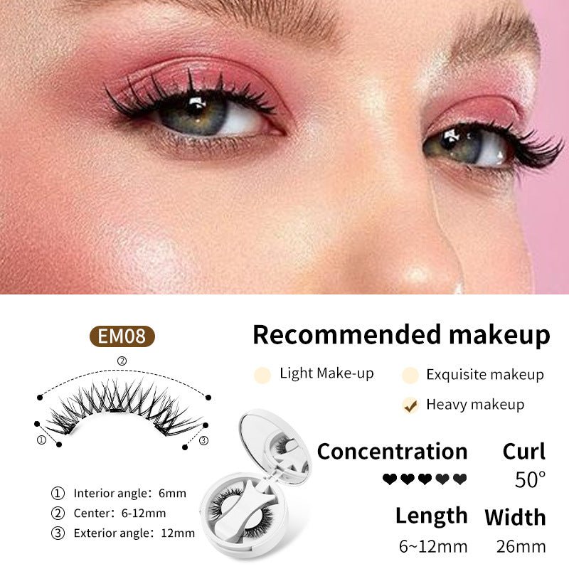 Magnetic False Eyelashes Integrated Storage Box Glue - free Magnet False Eyelashes Natural Makeup Tools With Applicater - Serenity Spaces