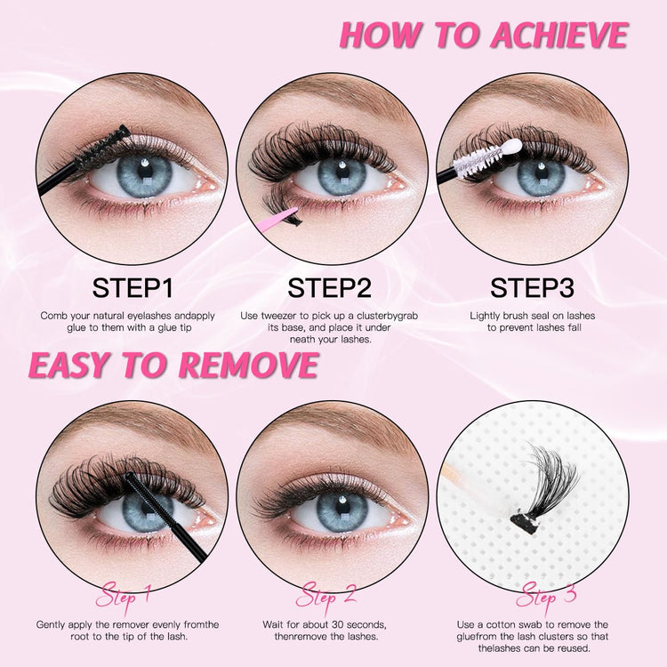 32 Rows Of Eyelashes Book Cluster 640 Segmented Lashes Set - Serenity Spaces