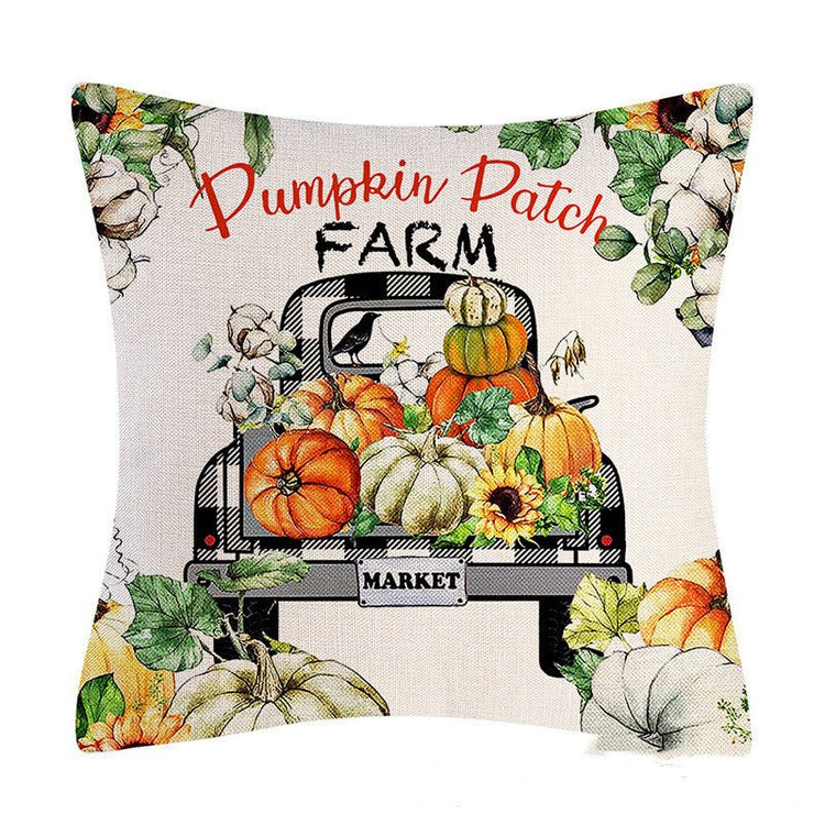 New Autumn Pumpkin Maple Leaf Truck Pillow Cover Home Living Room Backrest Pillow Decoration - Serenity Spaces