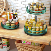 Lazy Susan Organizer Metal Steel Turntable, Rotating Spice Racks for Pantry Cabinet Cupboard Organizer Table 10 Inch Dark Green - Serenity Spaces