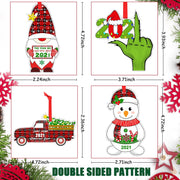 2021 Christmas Tree Ornaments,  4 Pack Christmas Ornaments 2021 Christmas Tree Decor 2021 Christmas Home Ornaments 2021 Christmas Holiday Decor 2021 Christmas Decorations - Gifts for Christmas