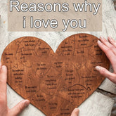 Reasons Why I Love You Wooden Heart Puzzle Romantic Love Jigsaw Puzzle Wedding Anniversary For Wife Husband Birthday Gifts Valentine&