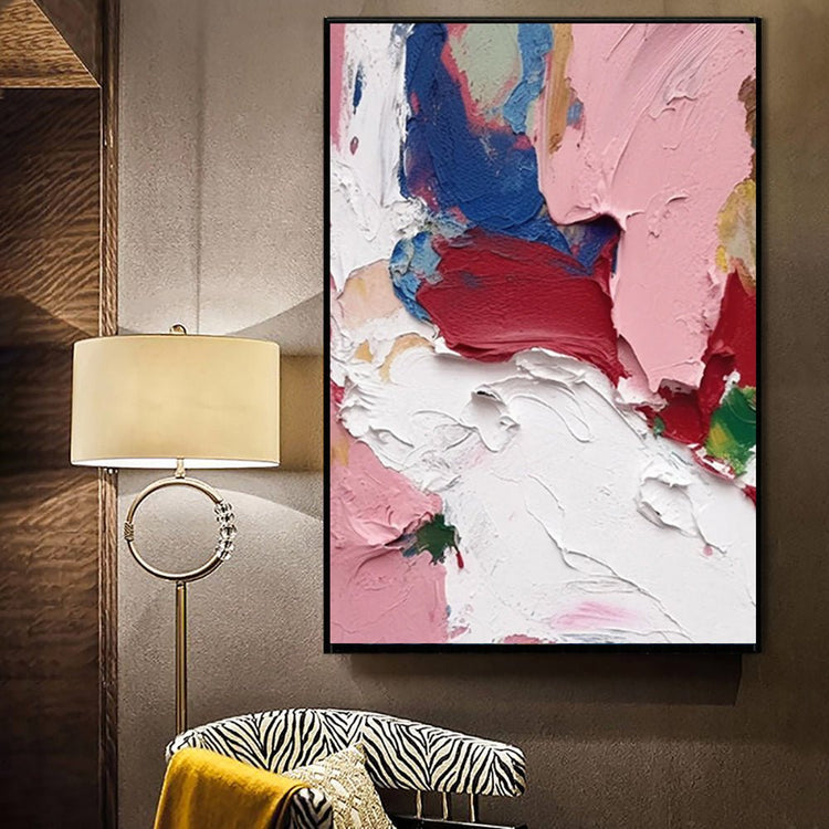 Modern Light Luxury Thick Oil Knife Oil Painting On Canvas Handmade Modern Abstract Wall Art Screen Partition Living Room Entry Home Decor Blocking Dining Painting - Serenity Spaces