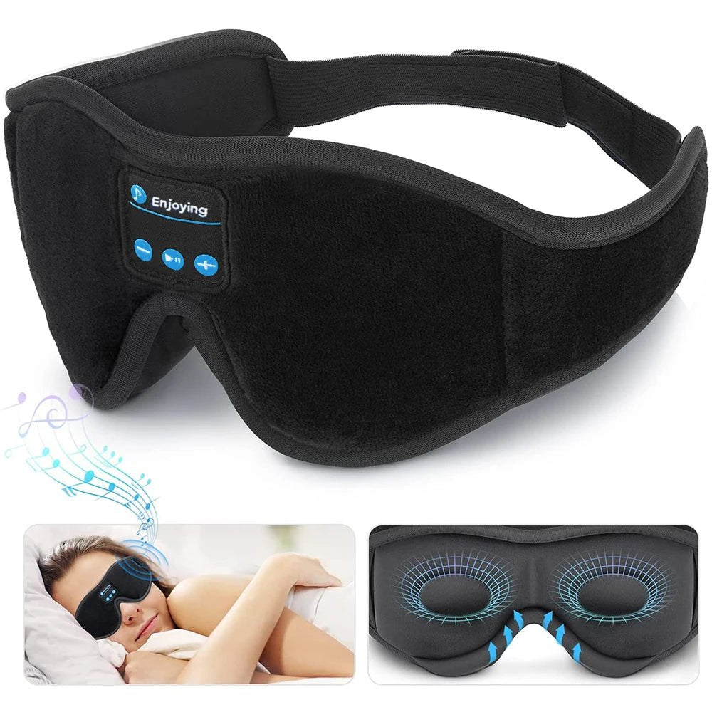 Mask for Sleep Headphones Bluetooth 3D Eye Mask Music Play Sleeping Headphones with Built - In HD Speaker - Serenity Spaces