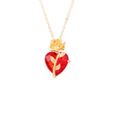 Punk Rose Love Necklace Fashion Personality Heart - shaped Clavicle Chain Pendant Necklace For Valentine&