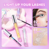 Violet Glitter Lash Mascara Diamond Mascara Thick Shiny Eyelash Curling Extension Makeup Waterproof Fast Dry Sequins Eye Black - Serenity Spaces
