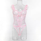 Pink Petals Love Embroidered Romantic Girls&