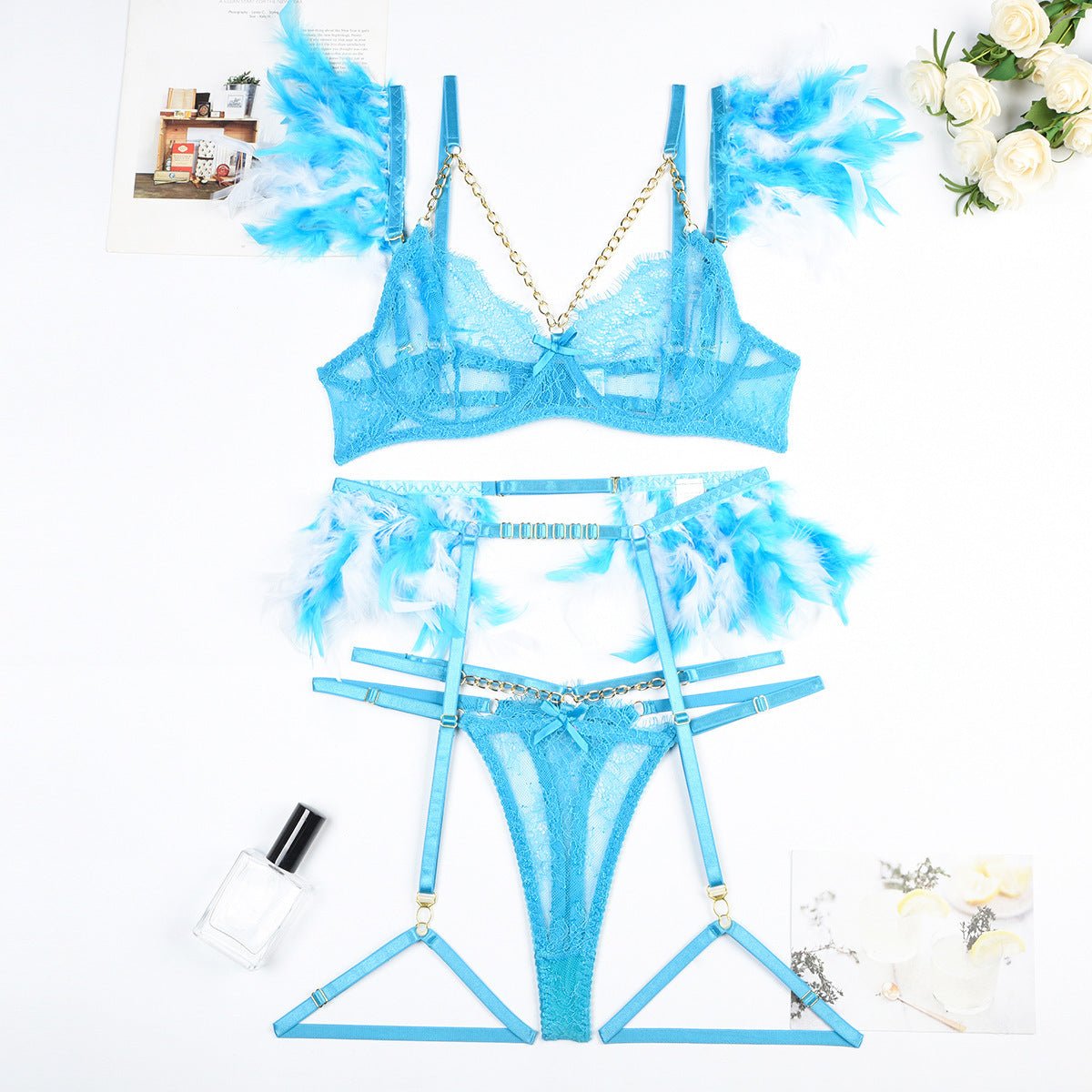 Chains Lace Sexy Lingerie Women Underwear Bra - Serenity Spaces